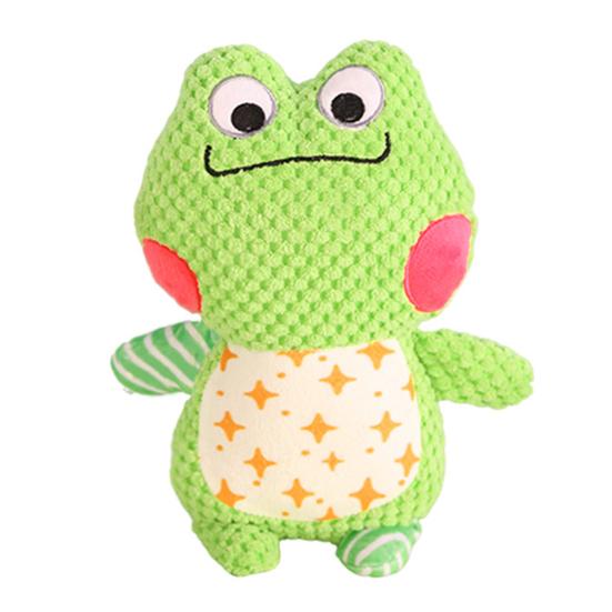 Yousheng Plush Animal Dog Chew Toy Boredom Stress Relief Squeaky Frog Cat Rabbit Plushie Bite Resistant Dog Teething Cleaning Interactive Animal