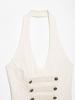 European and American style, new women's clothing, versatile jacquard knot buckle neck collar top 4770/315