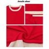 Women's Fashion Casual Fall Winter Colour Block Print Long Sleeve O-Neck Tops Women's Clothing Woolen Knitwear Sweaters