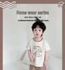 Girls' Summer Cotton Pajama Set - Breathable Cartoon Shorts and Round Neck Top
