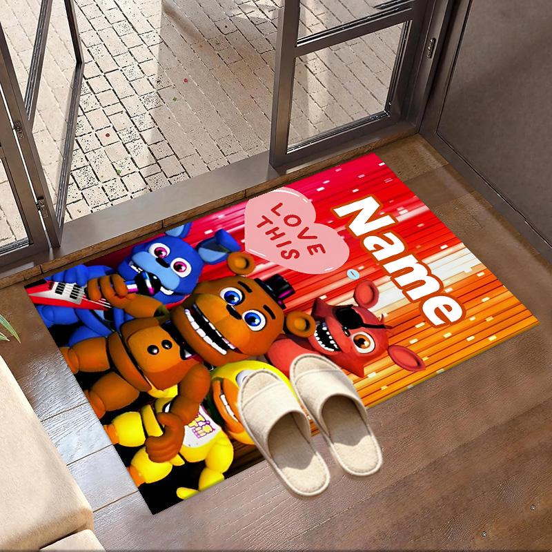 Custom Name Personalized Five Nights at Freddy's Print Carpet, Versatile Home Decor Rug, for Playroom, Apartment, Balcony, Entryway, Hallway Gift