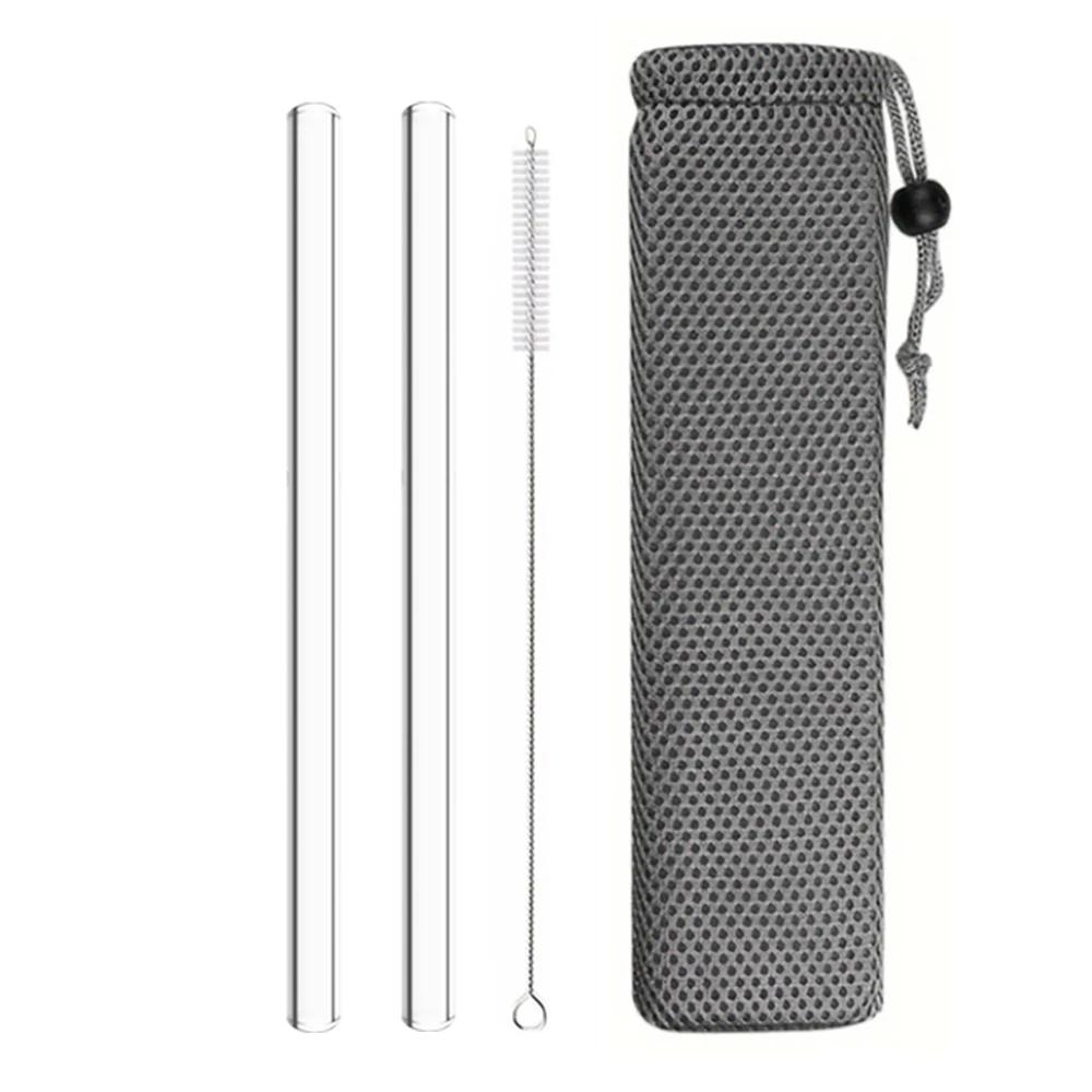 

Соломинки из высокопрочного боросиликатного стекла, прямые, многоразовые, для питья, соломинка для чая с пузырьками Boba, молочные коктейли, фруктовые коктейли, барные аксессуары прозрачный