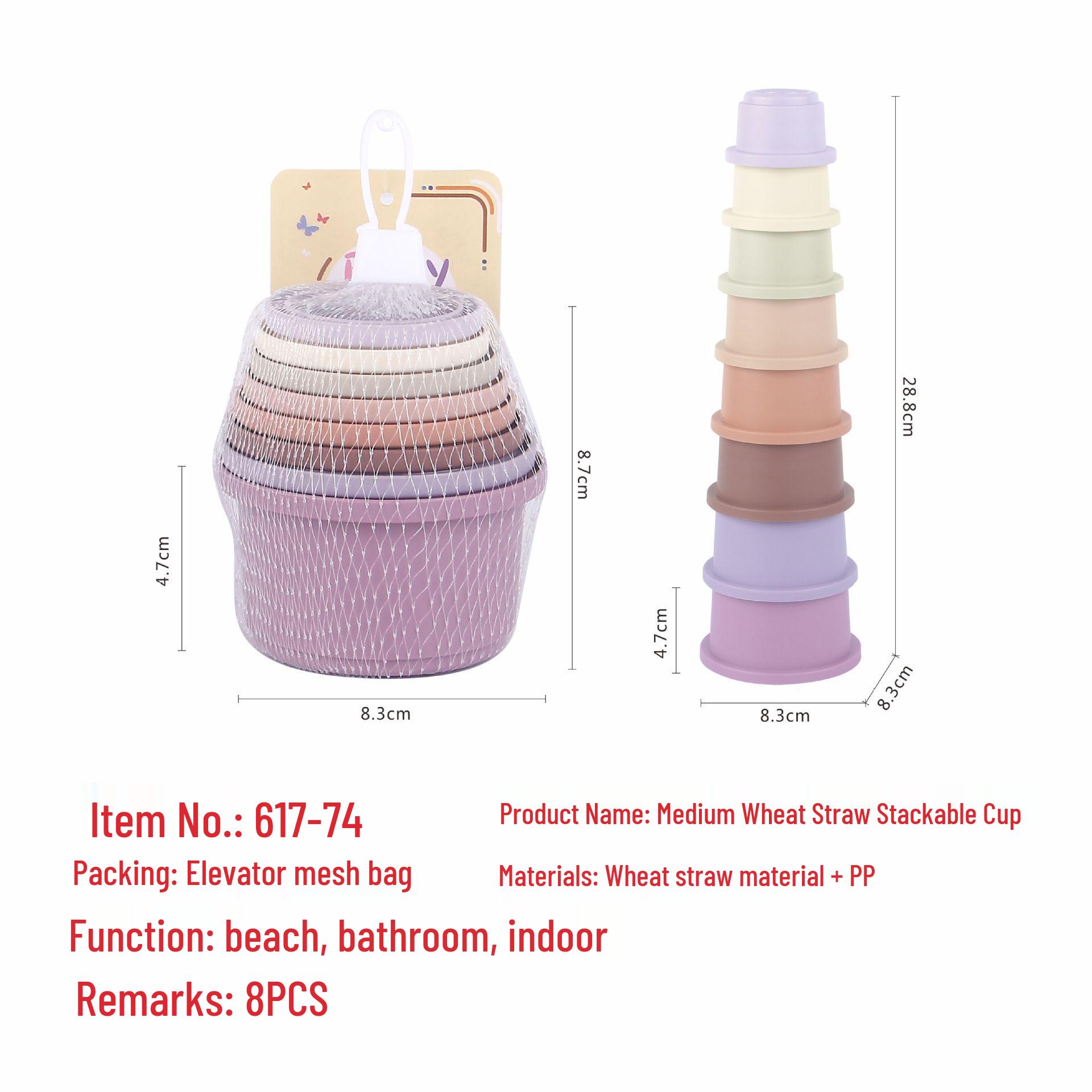 Stackable Rabbit Toy: 8-Piece Plastic Nesting Cups for Children s Education & Water Play
