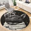 1PC Bat Starry Office Round Area Rug, Mat Suitable For Office, Under Office Chairs Bedroom Living Room Home Decor, Room Deco