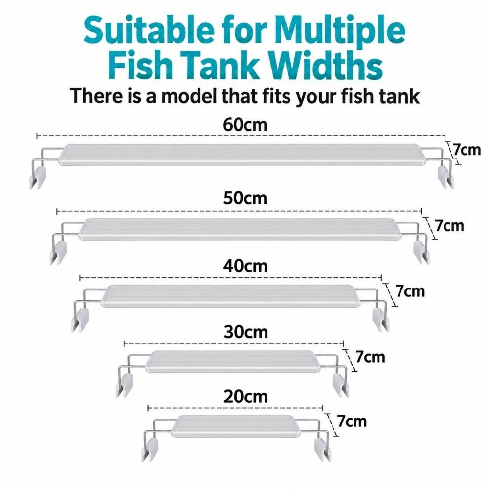 Klipli Akvaryum LED Işığı Süper İnce Su Altı Akvaryum Lambası Balık Tankı Işığı Balık Tankı Aydınlatması