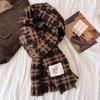 Star plaid fringed scarf, gentle and warm in autumn and winter, thickened small shawl, student couple versatile scarf
