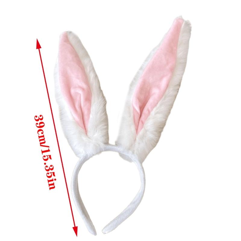 Large Bunnies Ears Headbands for Adult Kids Soft Comfortable Oversized Rabbits Ear Hairband for Daily Wear Party Role Play