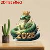 2D Flat Crystal Snake Acrylic Desktop Decoration, with Base, Suitable for Wall Decoration, Porch, Room, Villa, Accents Home, Hallway, or Workplace - R