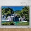 Large Waterproof Waterfall Tapestry Canvas Art Print Nature Forest Landscape Wall Hanging Boho Home Decor River Scene Aesthetic