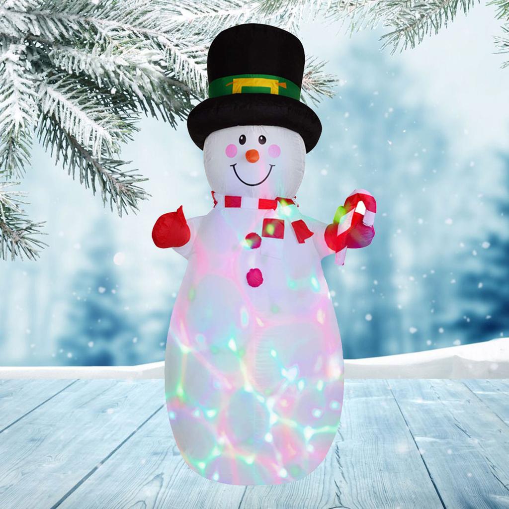 1,8 m große, aufblasbare Schneemann-Modelle mit rotierenden bunten Lichtern als Weihnachtsdekoration für den Garten