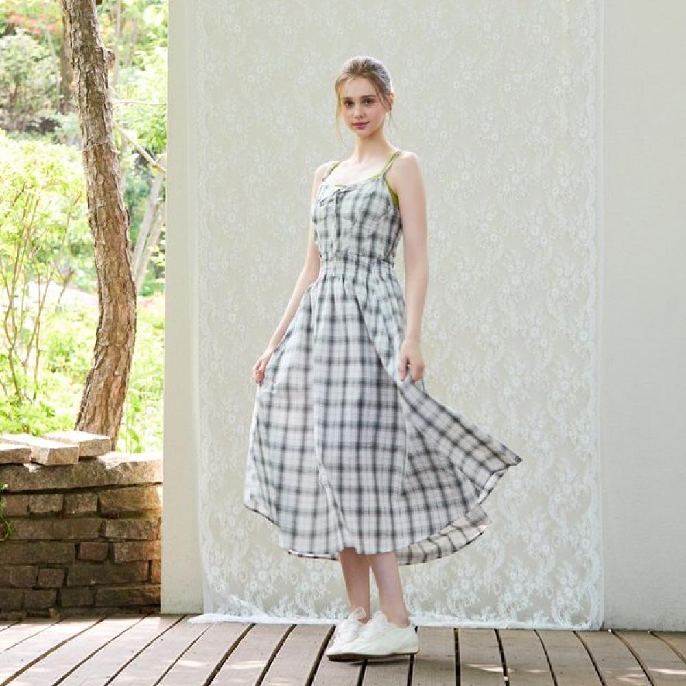 Gnarly Check Smocking Dress Es2oop05