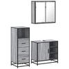 3 Piece Bathroom Furniture Set Grey Sonoma Particleboard