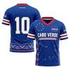 Unisex Sports Jersey Cabo Verde Football Supporter Shirt V Neck Short Sleeve Athletic Top for Fans and Players