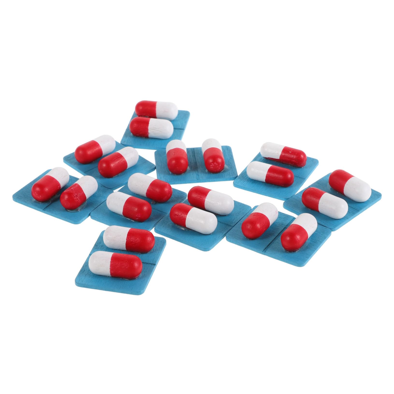 

Alasum Set of 10 Mini Wooden Doctor Toys, Realistic Simulation Medicine Capsule Models for Kids Doctor Play Props, 3.5 x 2.6 x 1cm