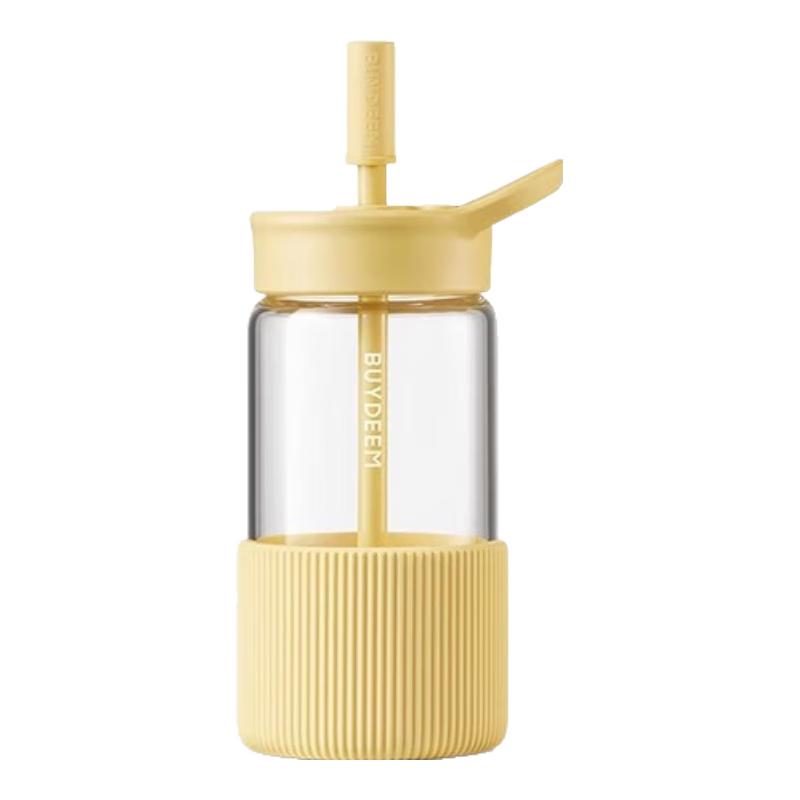 

Buydeem Portable High Borosilicate Glass Straw Cup
