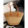 French Style Shoulder Handmade Straw Bag Women's 2025 New Large Capacity Daily Leisure All-Match Woven Tote Bag