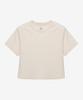 BASIC HOUSE Women'S Round Crop Short Sleeve T-Shirt Cream Lats0202