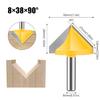Professional Efficient 8mm Shank V Flute Router Bit Carbide End Mill For Diverse Woodworking Needs Smooth Wood Cutting
