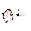 Cartoon Penguin Wooden Wall Clock Multifunctional Decorative Lovely Battery Powered Home Table