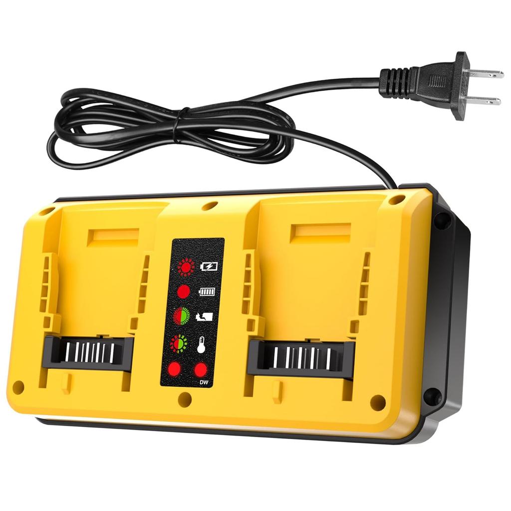 90W Fast Dual Battery Charger Replacement for 18V 20V Lithium Battery Rechargeable DCB207 DCB206 DCB204 DCB203-No Battery