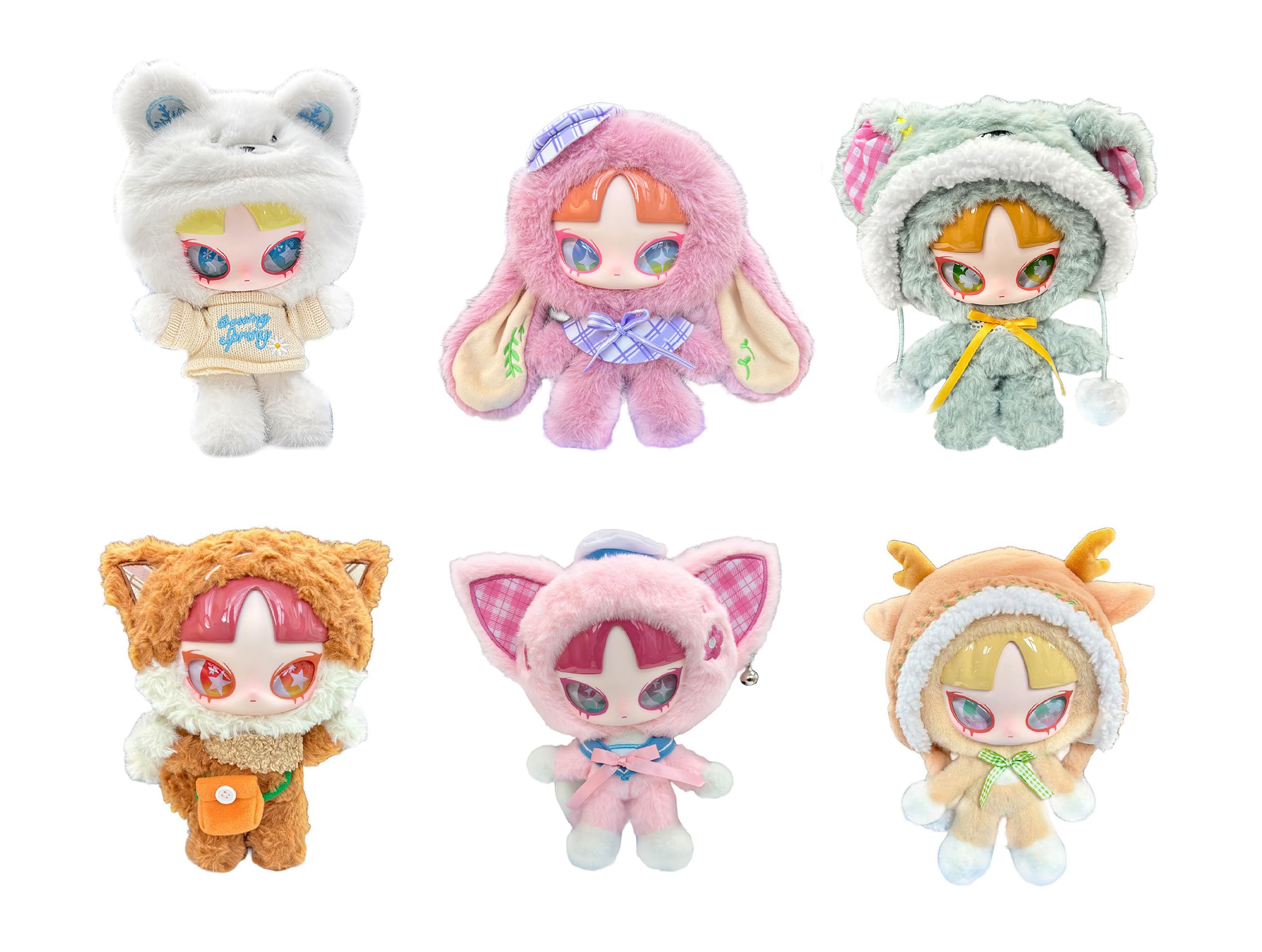 

WLLEMART INN Весенняя серия Плюшевые ПВХ Слепой набор Игрушки, и АБС, Коробка, 6 Штук