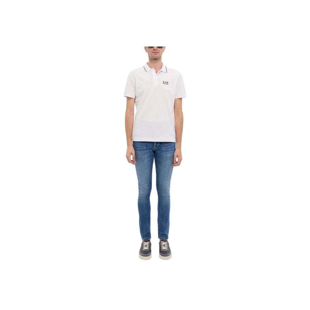 Emporio Armani Polo Manica Corta Vestibilità Larga con Logo EA7 Top da Uomo 8NPF16-PJVUZ-1100