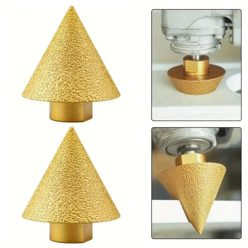 1Pc M14 Thread Diamond Beveling Chamfer Bit 38mm Cone Punching Expanding Drill Bit Grinding Wheel Ceramic Tile Chamferer