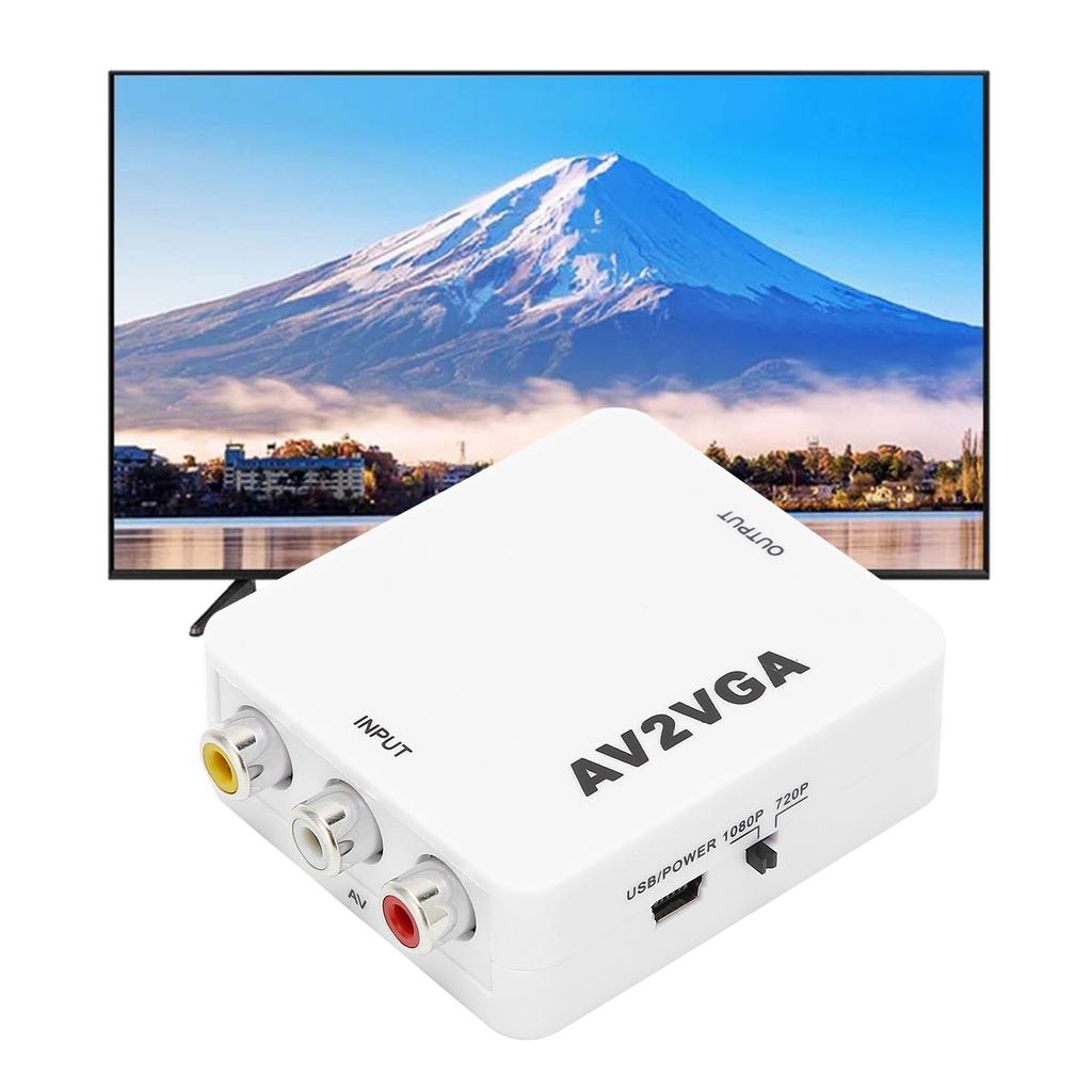 For AV To VGA Conveter Portable 1920x1080 HD AV2VGA Video Converter with USB Cable