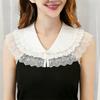 French Design Double Layer Detachable Collar for Women Girl Elegant Ruffle Lace Collar Neckpiece For Clothes Enhancement