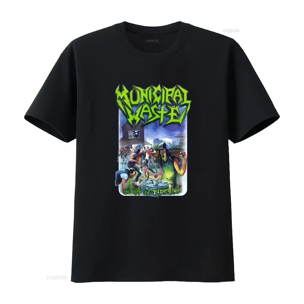Municipal Waste The Art Of Partying Band T-Shirt Für Männer Rock Punk Stil vintage Gewaschen streetwear Oberteil Für Den Täglichen Gebrauch