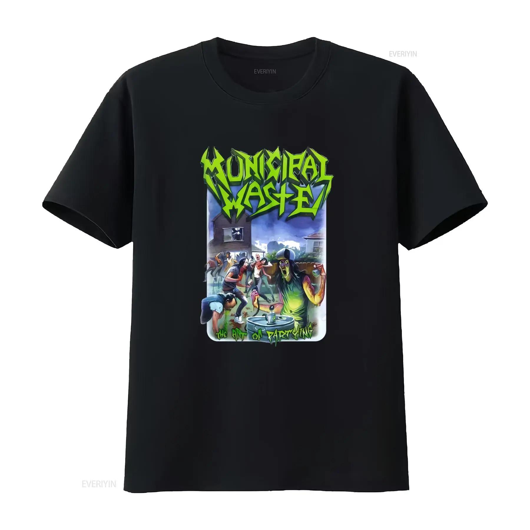 

Municipal Waste The Art Of Partying Band T Shirt For Men Rock Punk Style vintage Washed streetwear Top For Everyday Wear 5XL різнокольоровий