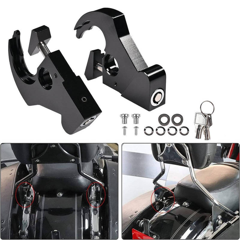 1Pair Luggage Rack Docking Latch Clip Lock with Keys Mounting Rear Backrest For Harley Touring Road King Sportster XL883 XL1200