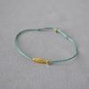 Minimalist Style Gold Fish Charm Bracelet Blue Silk Thread Woven Bracelet Adjustable Wristband Statement Jewelry