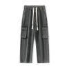 Men's Retro Wide-Leg Multi-Pocket Jeans - Spring/Fall Casual Workwear Pants