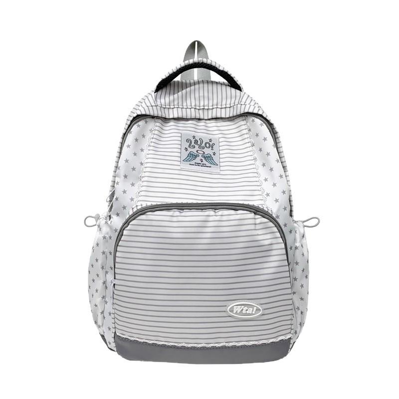 Schoolbag Japanese new striped star backpack junior high school students class advanced sense backpack lightweight versatile schoolbag