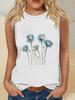 Flower Floral 3D Print Tank Tops Women Summer O-Neck Vintage Casual Vest Off Shoulder Y2k Sleeveless Top Camisole Woman Clothing