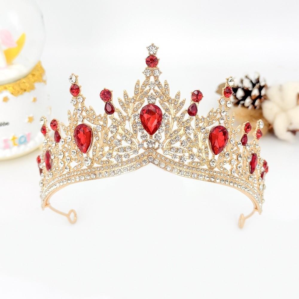 Shiny Ornament Baroque Queen Tiaras Luxury Bridal Headwear Hairpin Rhinestone Diadem  Wedding