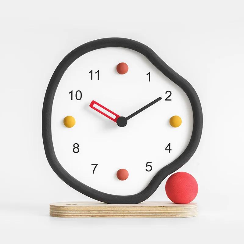 

Simplicity Desk Clock Decoration Modern Silent Table Clock Stylish Desk Decoration Study Bedroom TV Cabinets Foyer Decoration чёрный