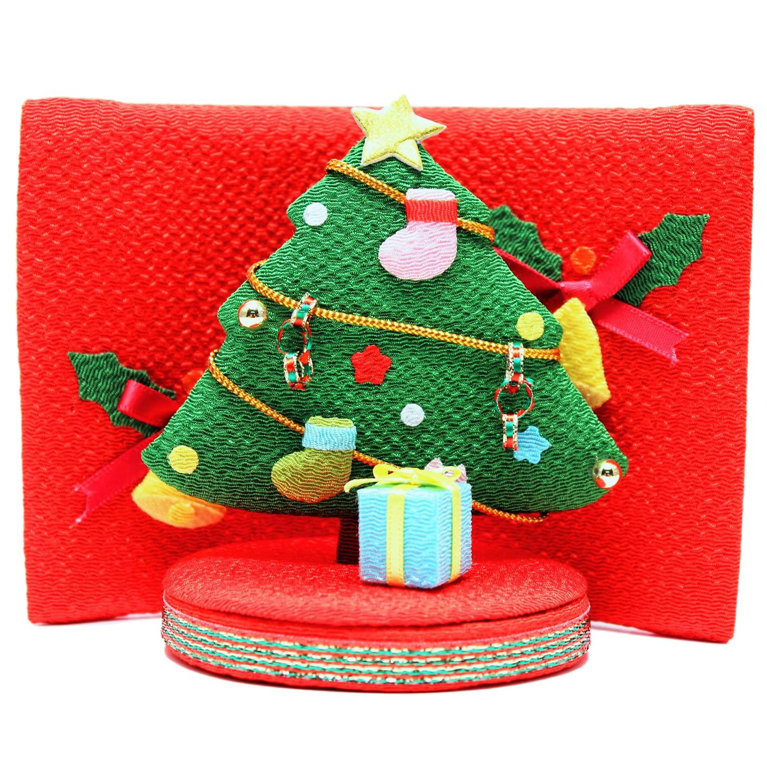 

Maruzen Seasonal Seasonal x 14 x 8 cm Decoration, Pattern, Christmas, Red/Green, Approx. 10.2