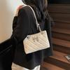 Rhombus embroidery thread chain bag women's 2025 new bow square bag versatile shoulder messenger bag