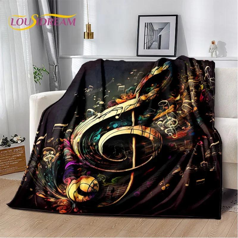 Colorful Music Score Cartoon Throw Blanket Soft Cozy Blanket for Bedroom Sofa Picnic Travel Office or Childs Room  Home Textiles