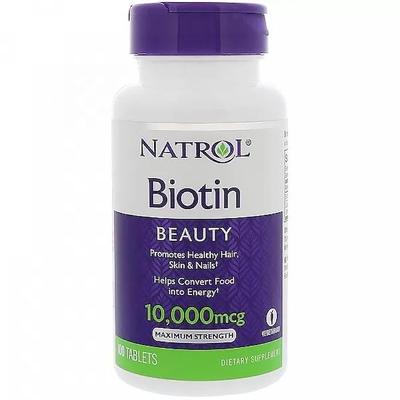 Biotin, 10,000 Mcg, 100 Tablets