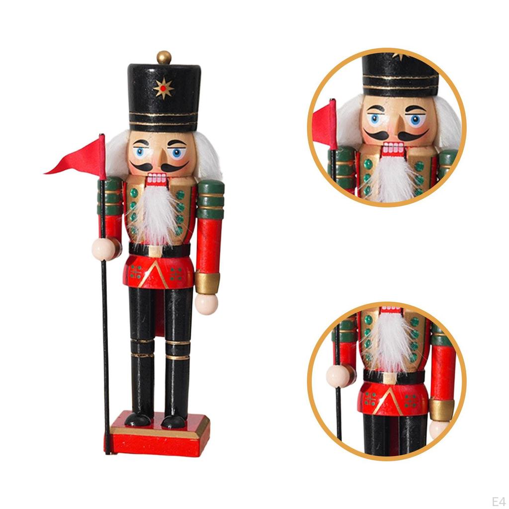 Christmas Decorative Nutcracker Figurine Seasonal Decor 25 Cm Crafts for Centerpiece