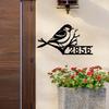 Letrero de Metal para Pared Casa de Carbonero Número de Casa, Letrero de Dirección de Pájaro Personalizado, Decoración para Jardín Exterior y Hogar