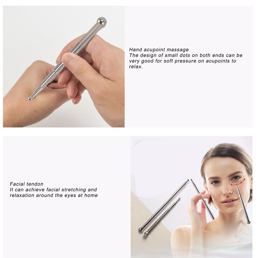 Retractable Facial Reflexology Acupuncture Pen Trigger Point 304 Stainless Steel Meridian Acupoint Massage Pen