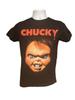 Chucky Childs Play Big Face Graphic Shirt Adult Small Black Short Sleeve Crew Unisex T-Shirt