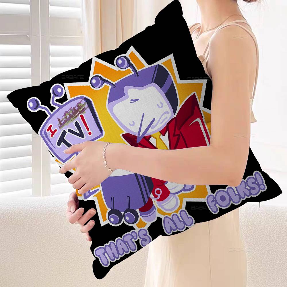 Cartoon Game Deltarune Tenna Meme Cushion Cover Polyester Sofa Cushions Decorative Throw Pillows Home Decoration Pillowcover