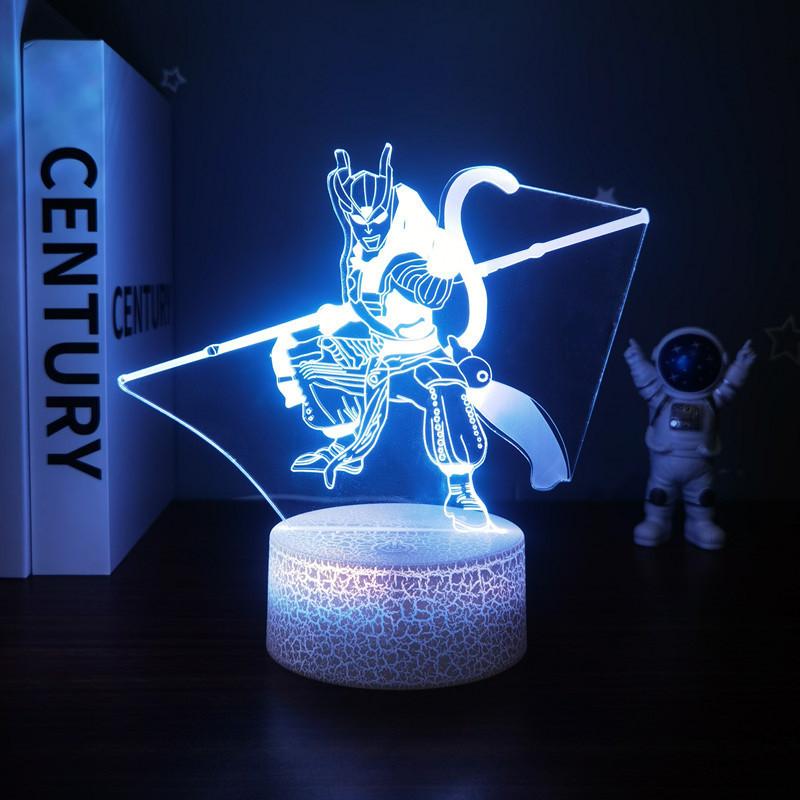 Led Cartoon Ultraman Bedroom Sleep Bed 3d Creative Desk Lamp Usb Straight Insert