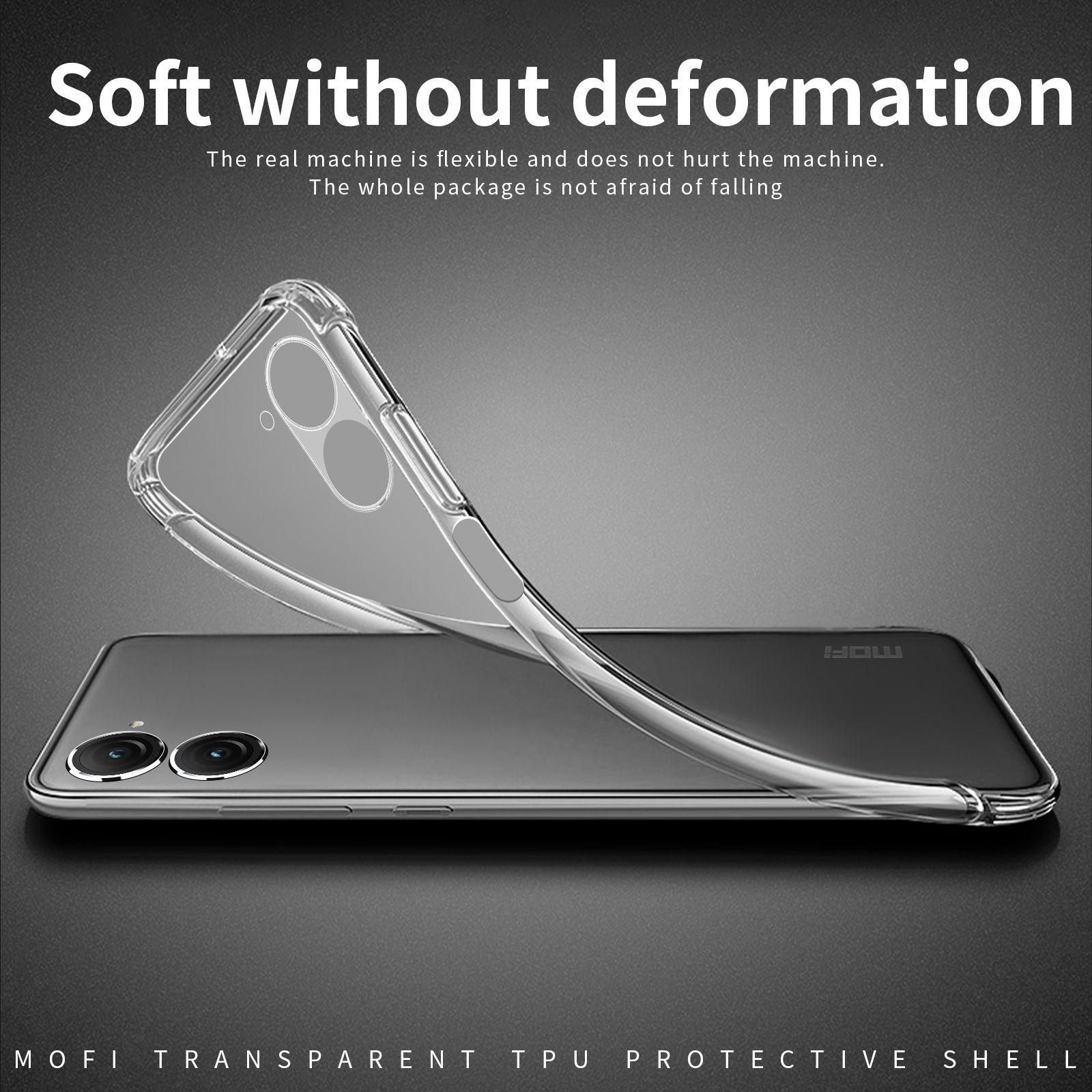 

MOFI For Asus Zenfone 9 5G Crystal Clear Anti-drop TPU Phone Case Shockproof Smartphone Cover A