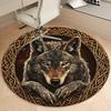 Fierce Wolf Round Rug Suitable For Office Reception Decorative Carpet Office Chair Protection Carpet And Also Suitable For Gifts To Relatives And